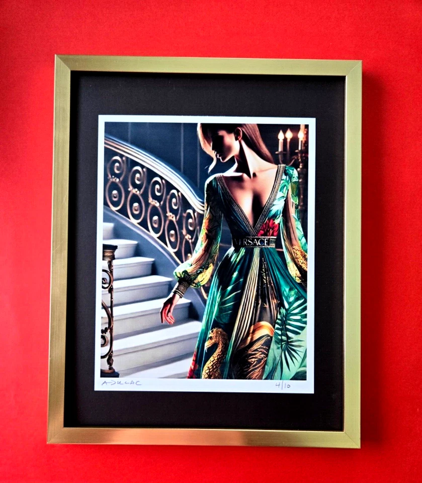 ALEXANDER DULAC VERSACE COUTURE Firmado a Mano Auténtico Impresión Edición Limitada de 10 Certificado de Autenticidad! Foto 1 de 3