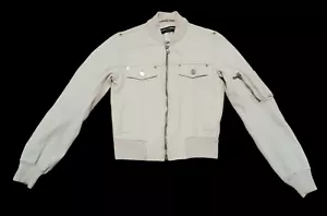 Dolce & Gabbana Off White Lamb Leather Size 40 Medium Womens Bomber Jacket - Picture 1 of 11