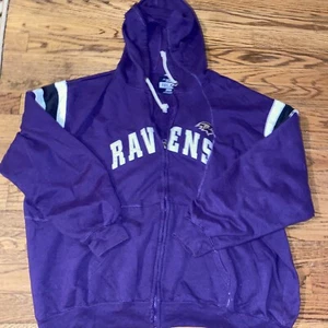 BALTIMORE RAVENS Hoodie Sweatshirt 2XL BLG NFL AFC NORTH GEAR Purple Sewn logo - Picture 1 of 5