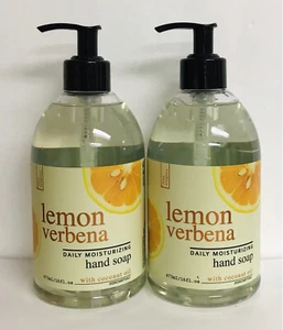 2 Bottles Lemon Verbena Moisturizing Hand Soap with Coconut Oil 16 fl oz Each - Picture 1 of 2