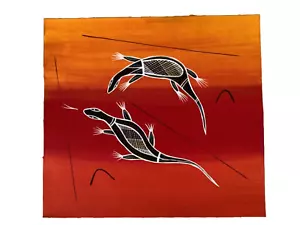 REG PENGARTE ORIGINAL PAINTING BUSH TUCKER DREAMING GOANNAS 40cm x 36cm WITH COA - Bild 1 von 7