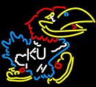 10" Vivid Kansas Jayhawks Neon Sign Light Lamp Beer Bar Wall Decor Room Bright for sale