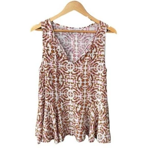 Blusa sin mangas Cupcakes y Cachemira Dobladillo Peplum Floral Preppy Primavera Talla Pequeña - Imagen 1 de 5