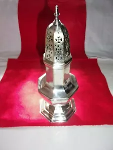 MAPPIN & WEBB SILVERPLATE SUGAR CASTER/SHAKER 19TH CA - OCT SHAPE W/PIERCED TOP - Picture 1 of 8