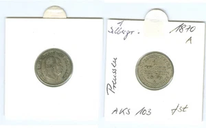 Prussia 1 Silver Groschen 1870 A Fast Stempelglanz - Picture 1 of 1