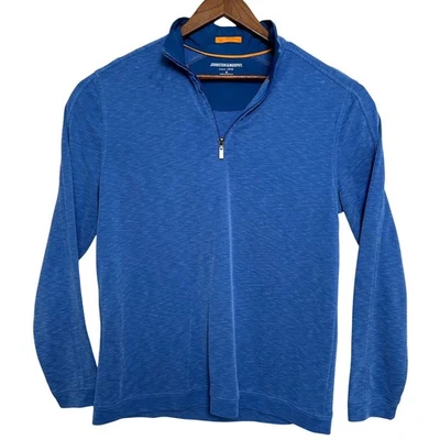 Johnston & Murphy Mens Performance Pullover 1/4 Zip Long Sleeve Blue M - Image 1 of 4