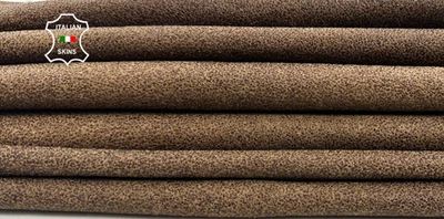 BROWN GLITTER PRINT ROUGH Goatskin Goat Leather hide 5 skins 18+sqf 1.0mm #C5921 - Image 1 of 4
