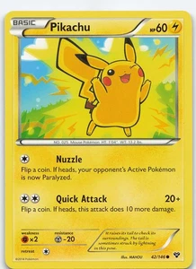 Pikachu 42/146 Common Normal XY Base Set LP Pokémon - Picture 1 of 2