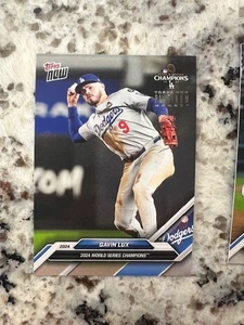 2024 TOPPS NOW PLATINUM MEMBER WS CHAMPIONS SET CARD LA DODGERS GAVIN LUX #WS12 - Picture 1 of 1