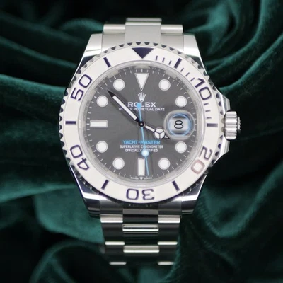 Rolex Yacht Master 40 esfera de pizarra bisel de platino acero JUEGO COMPLETO COMO NUEVO 126622 Foto 1 de 4