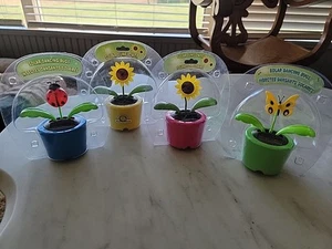 Lot of 4 Solar dancing Flower And Bug Lot!! - Picture 1 of 5