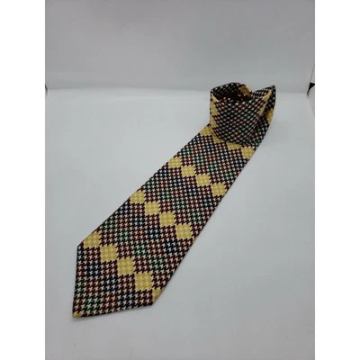 Tommy Hilfiger Hombre Corbata Cuello Pata de Gallo Rojo Amarillo Estrellas Rayas Foto 1 de 4