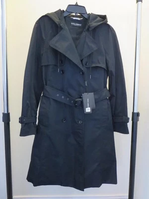 Nuevo con etiquetas Gabardina D&G Dolce & Gabbana negra con cinturón capucha extraíble IT 42/US 6 Foto 1 de 4