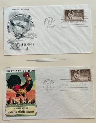 1948 3c American Poultry Industry Centennial Stamp #968 First Day Covers (2) - Image 1 of 3