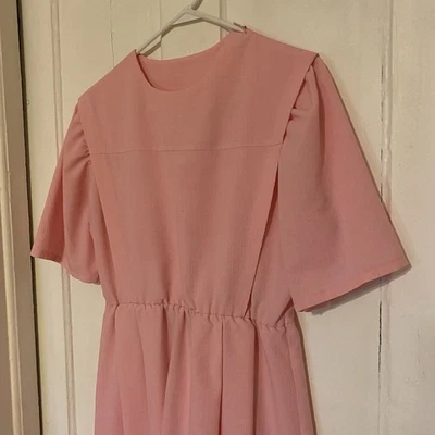 Amish Mennonite Cape Dress 40-41” Bust/28-32” Waist Handmade Pink Pullover - Image 1 of 4