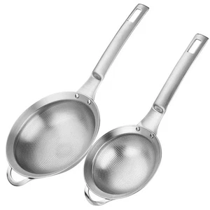 Punch Hole Sieve Fine Mesh Stainless Steel Small Colander Strainer With Handl... - Picture 1 of 8