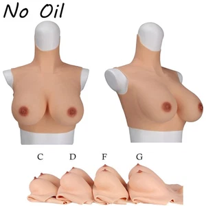 No Oil Silicone Breast Forms Fake Boobs For Crossdresser Transgender Cosplay - Picture 1 of 21