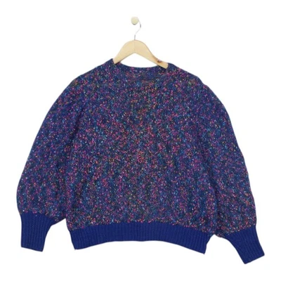 Vintage Open Knit Jumper Womens Size M Multicoloured Lightweight Patterned - Image 1 of 4