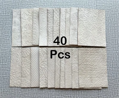 40 piezas de papel teñido de café en relieve, papel de álbum de recortes diario basura efímero  Foto 1 de 4