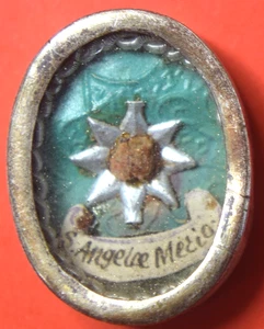 reliquie KLEINE TEAK SILBERRELIQUIAR DER HEILIGEN ANGELA MERICI JUNGFRAU - Bild 1 von 4