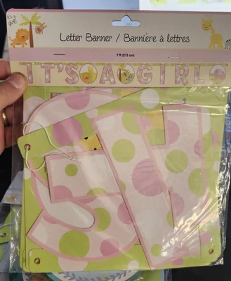 Es una niña Baby Shower Letra Banner 7 pies Oh Baby Safari Tema Fiesta Decoración Nuevo Foto 1 de 4