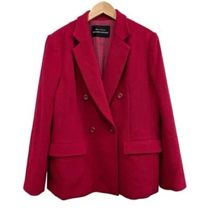 Hisashi Hosono double jacket blazer coat angora blend wool red size 11 Used c082 - Picture 1 of 8