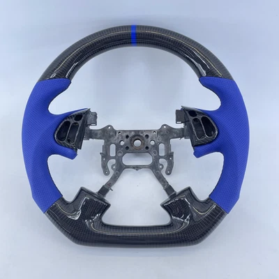 For Acura TL 2004-2006 real carbon fiber steering wheel blue Perforated leather - Image 1 of 4