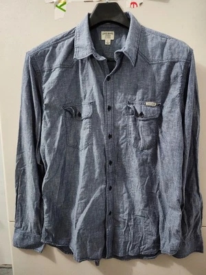 Camisa Lucky Brand Para Hombres L Manga Larga Abotonada Cambray Yugo Occidental Calce Clásico Foto 1 de 4