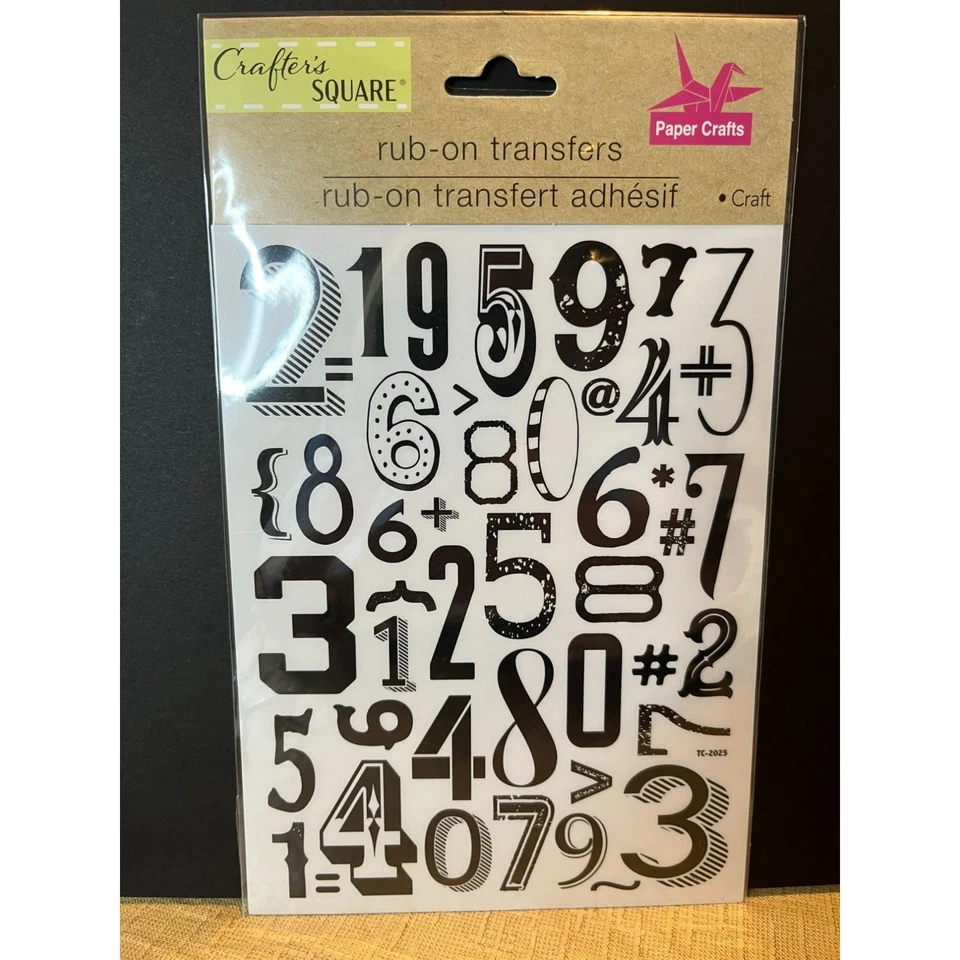 Números y Símbolos Negro/Blanco Frotar en Transferencias para manualidades, álbumes de recortes Foto 1 de 1