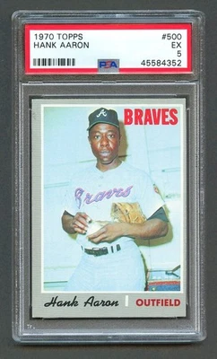 1970 Topps Béisbol Hank Aaron #500 PSA 5 EX Atlanta Braves Salón de la fama Foto 1 de 2