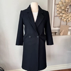 Adolfo Classics Jacke Damen Vintage schwarz Wolle lang über Wintermantel Größe 10P - Bild 1 von 13