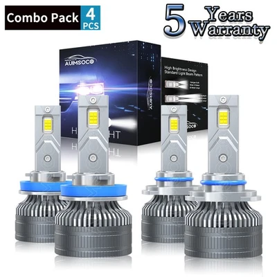 For GMC Sierra 3500 HD 2007-2014 2017-2020 LED Headlight White Bulbs Hi/Lo Beam - Image 1 of 4