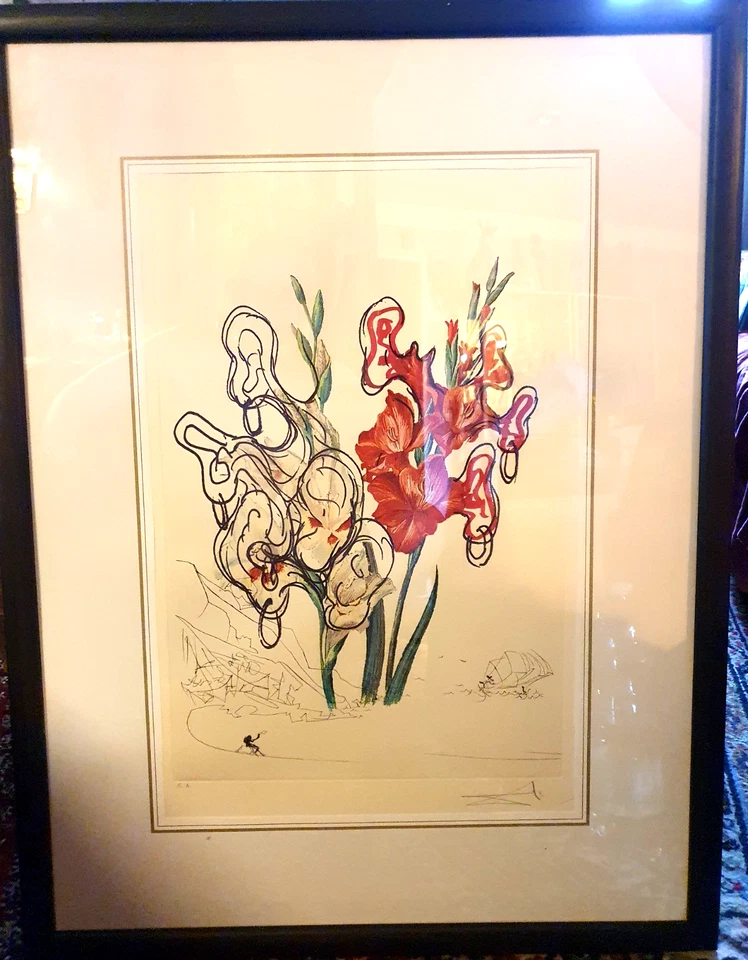 Salvador Dali ,Lithographie "Gladiolus cum aurium.." ,Künstlerabzug ,1972 - Bild 1 von 4