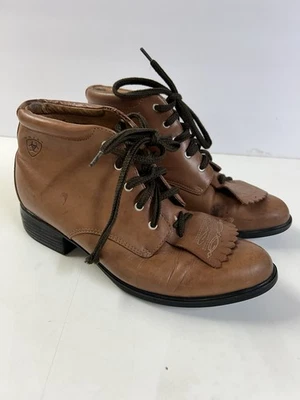 Ariat Kiltie Lace Up Brown Leather Western Boots Womens Size 8.5B Style 12205 - Image 1 of 4
