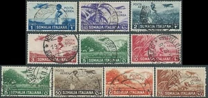 1936 SOMALIA POSTA AEREA USATO SOGGETTI AFRICANI 10 VALORI - CZ20-9 - Imagen 1 de 1
