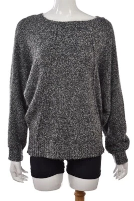 Mac & Jac Womens Sweater Size M Gray Speckled Crew Neck Acrylic Batwing Sleeve - Изображение 1 из 4