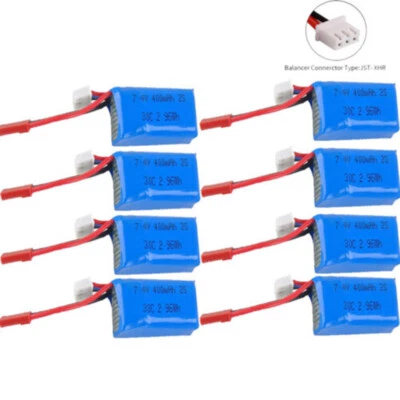 7.4V 400mAh 2S LiPo Battery 30C JST Plug for Micro FPV Racing Drone Quadcopter - Image 1 of 4