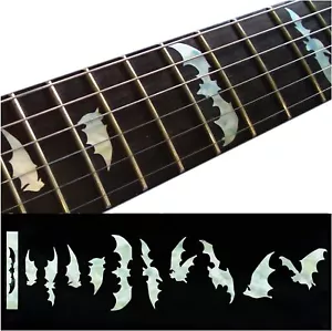 Jockomo BAT Fledermaus/White Pearl Gitarren-Inlay Aufkleber - Bild 1 von 6