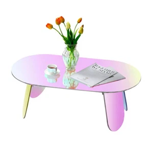 Sofatisch Beistelltisch Bunt Kaffeetisch Acryltisch Transparent Plexiglas Oval - Bild 1 von 21