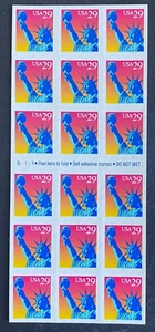 US Stamps Scott #2599 29c 1994 St of Liberty booklet pane of 18 XF/Superb Mint - Picture 1 of 2