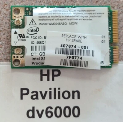 HP Pavilion dv6000 dv9000 WiFi CARD 459339-001 g50 Compaq Presario C700 F700 - Image 1 of 2