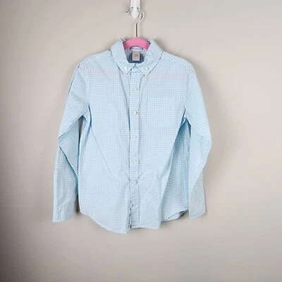 Janie and Jack sz 10 boy blue check button down long sleeve dress shirt - Image 1 of 4