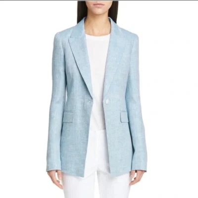 женские lafayette 148 синий льняной блейзер размер 10 - Изображение 1 из 4
