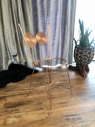 Iconic Tony Paul Owl Bistro Metal Chair For Parts Or Repair Vintage MCM Designer Cover