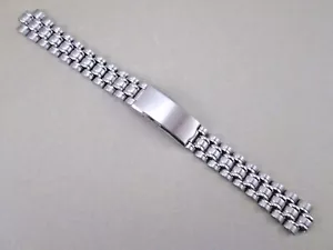 6mm 14mm lug size lady's st. steel watch band silver tone folding clasp 6" long - Picture 1 of 5