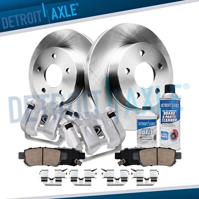 8pc Rear Rotors Brake Pads Calipers w/Bracket for 2005 - 2009 2010 Honda Odyssey - Image 1 of 4