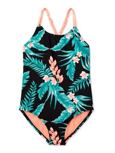 Wonder Nation Girls One-Piece Swimsuit UPF 50+ Stars Tropical Floral Unicorn NEW - Picture 1 of 36