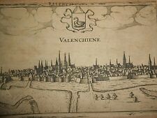 1613 Copper engraving Lodovico Guicciardini "Valenciennes" France 