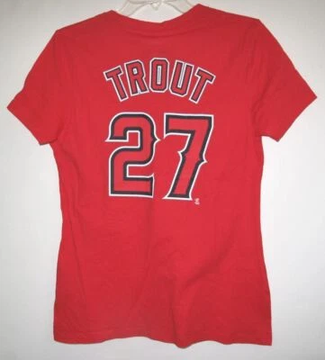 CAMISETA MAJESTUOSA LOS ANGELES ANGELS MIKE TRUCHA MUJER ROJA MANGA CORTA S Foto 1 de 2