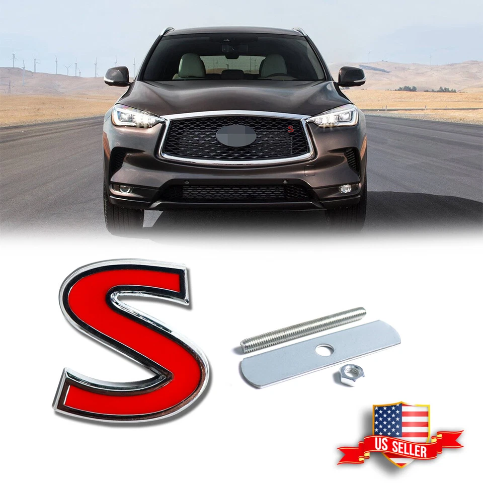 3D металлическая автомобильная наклейка S передняя решетка значок эмблема наклейка для Infiniti Q50 Q60 Q70 - Изображение 1 из 4